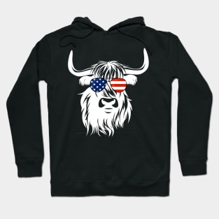 Oh My Stars Cow Shirt, Highland Cow shirt, Highland Cow With 4th July, American Flag Shirt, Fourth Of July Tee, Independence Day Hoodie